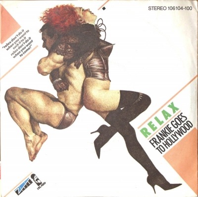 Frankie Goes To Hollywood - Relax (Singiel, 1983): oprawa graficzna przedniej okładki