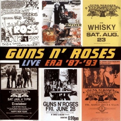 Guns N' Roses - Live Era '87-'93 (Kompilacja, 1999): oprawa graficzna przedniej okładki