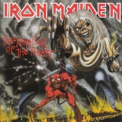 Iron Maiden - The Number of the Beast (Album, 1982): oprawa graficzna przedniej okładki