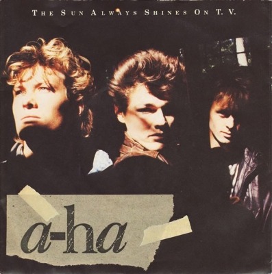a-ha - The Sun Always Shines On T.V. (Singiel, 1985): oprawa graficzna przedniej okładki