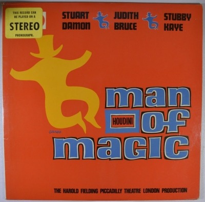 John Morley, Aubrey Cash, Wilfred Wylam - Houdini - Man Of Magic (Original Cast Album) (Album, Winyl, LP, ℗ © 1966): oprawa graficzna przedniej okładki