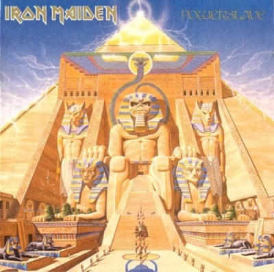 Iron Maiden - Powerslave (Album, 1984): oprawa graficzna przedniej okładki
