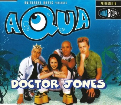 Aqua - Doctor Jones (Singiel, 1997): oprawa graficzna przedniej okładki