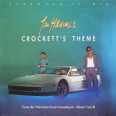 Jan Hammer - Crockett's Theme (Extended 12" Mix) (Singiel, 1986): oprawa graficzna przedniej okładki