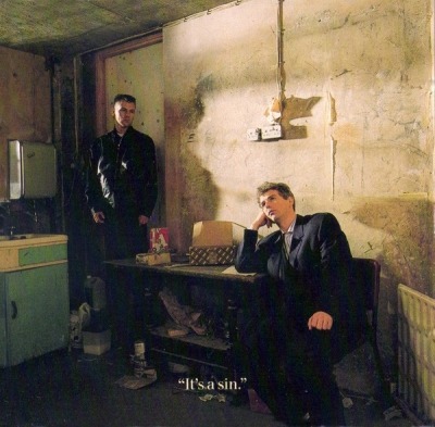 Pet Shop Boys - It's a Sin (Singiel, 1987): oprawa graficzna przedniej okładki