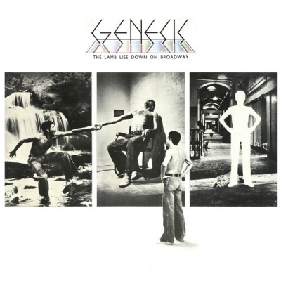 Genesis - The Lamb Lies Down On Broadway (Album, 1974): oprawa graficzna przedniej okładki