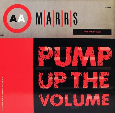 Pump Up The Volume - M|A|R|R|S (Singiel, Winyl, 12", 45 RPM, ℗ © 1987 Niemcy, 4AD, Rough Trade #BAD 707, RTD 029T) - przód główny