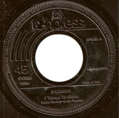 I Turned To Stone / She Used Me Up - Budgie (Winyl, 7", 45 RPM, Singiel, ℗ © 1981 Polska, Tonpress #S-445) - przód główny