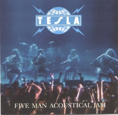 Five Man Acoustical Jam - Tesla (CD, Album, ℗ © 1990 Europa, Geffen Records #GED 24311, GEFD 24311) - przód główny