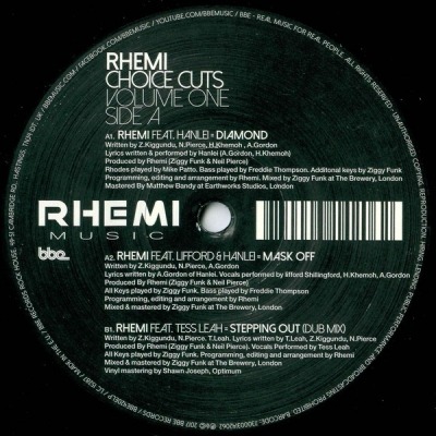 Choice Cuts Volume One - Rhemi (Singiel, Winyl, 12", 33 ⅓ RPM, ℗ © 9 Cze 2017 Wielka Brytania, BBE, Rhemi Music #BBE420ELP) - przód główny
