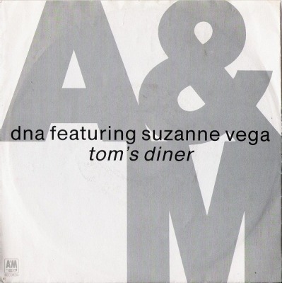 Tom's Diner - DNA Featuring Suzanne Vega (Winyl, 7", 45 RPM, Singiel, ℗ © 6 Sie 1990 Europa, A&M Records #390 564-7) - przód główny