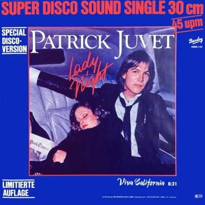 Lady Night (Special Disco-Version) / Viva California - Patrick Juvet (Singiel, Winyl, 12", Edycja limitowana, 45 RPM, ℗ © 1979 Niemcy, Barclay #0900.142) - przód główny
