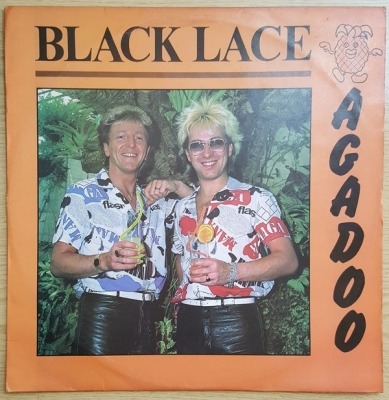 Agadoo - Black Lace (Winyl, 12", Singiel, 45 RPM, ℗ © 1984 Wielka Brytania, Flair Records #FLA 107 T) - przód główny