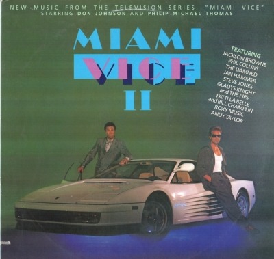 Różni wykonawcy - Miami Vice II (New Music From The Television Series, "Miami Vice") (Album, 1986): oprawa graficzna przedniej okładki