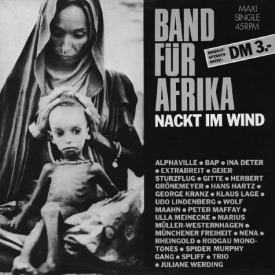 Nackt Im Wind - Band Für Afrika (Winyl, 12", 45 RPM, Maxi-Singiel, ℗ © 1985 Niemcy, CBS #A 12.6060, CBSA 12-6060) - przód główny