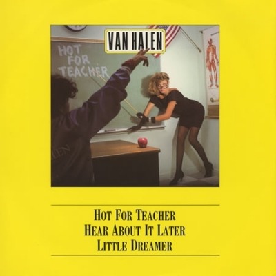 Hot For Teacher - Van Halen (Singiel, Winyl, 12", 45 RPM, ℗ © 1984 Wielka Brytania, Warner Bros. Records #W9199T, 920 293-0) - przód główny
