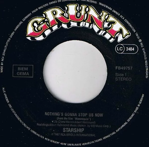 Nothing's Gonna Stop Us Now - Starship (Winyl, 7'', 45 RPM